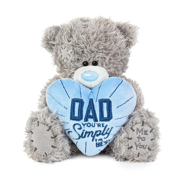 Tatty Teddy Bear Holding 'Dad You're Simply the Best' Heart - Image 3
